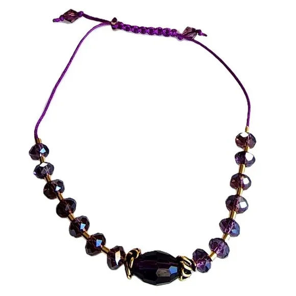 Classic Multi Glass Gold-Filled Beads Adjustable Bracelet - Picture 3 of 7